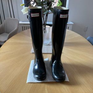 Original Hunter Black Tall Women's Rain Boots US7M